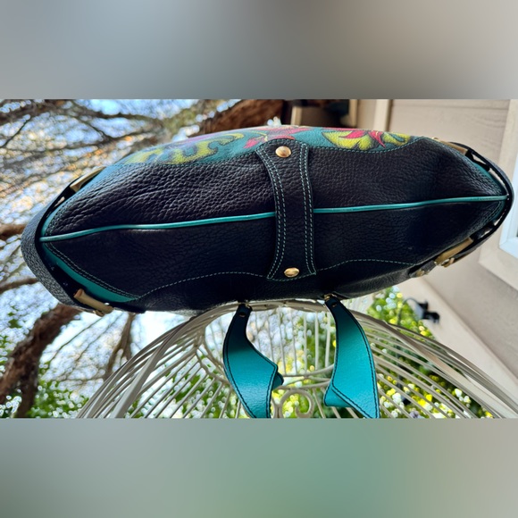 RARE Isabella Fiore Hand-Painted Hummingbird Art Bag - Picture 11 of 16